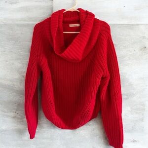 moon & madison Vibrant Red Cowl Neck Sweater
